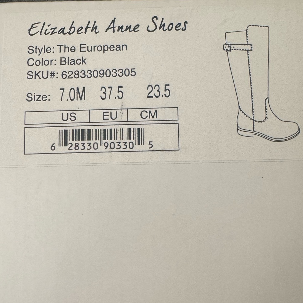 Black Knee-High Riding Leather Boots by Elizabeth Anne with “purse” pockets! - Picture 4 of 12